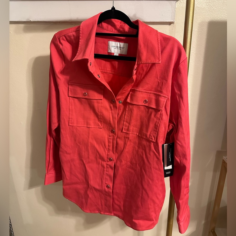 Liverpool watermelon button up jacket size large